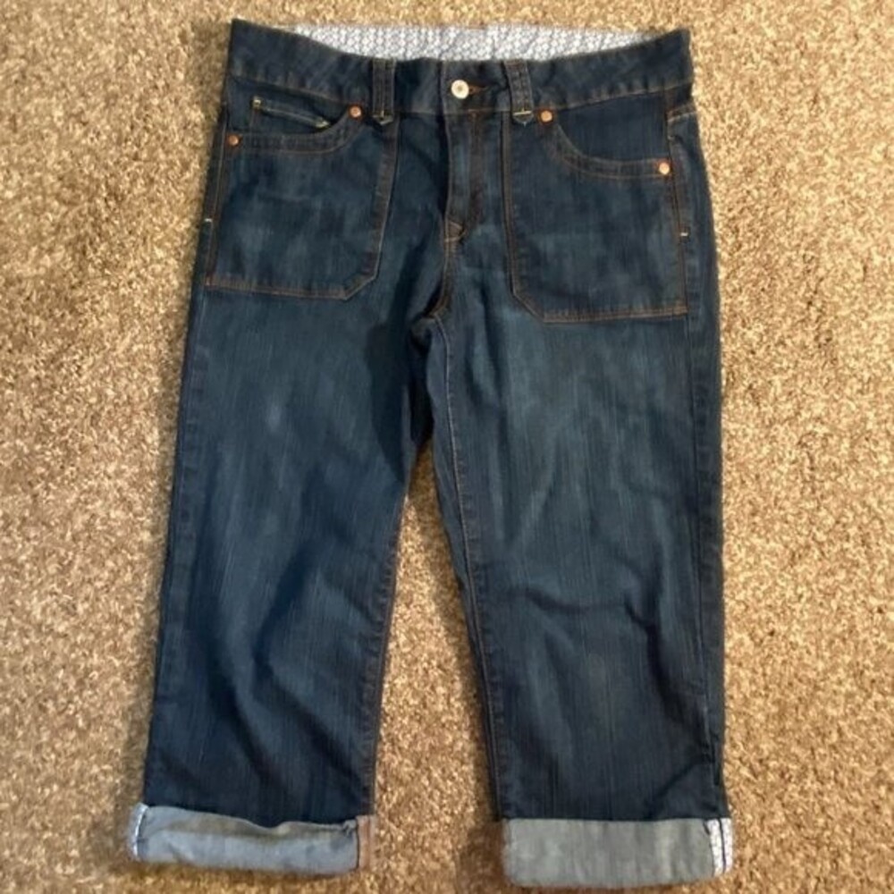 Faded Glory Cuffed Cotton Denim Capri Women Jeans Size 8